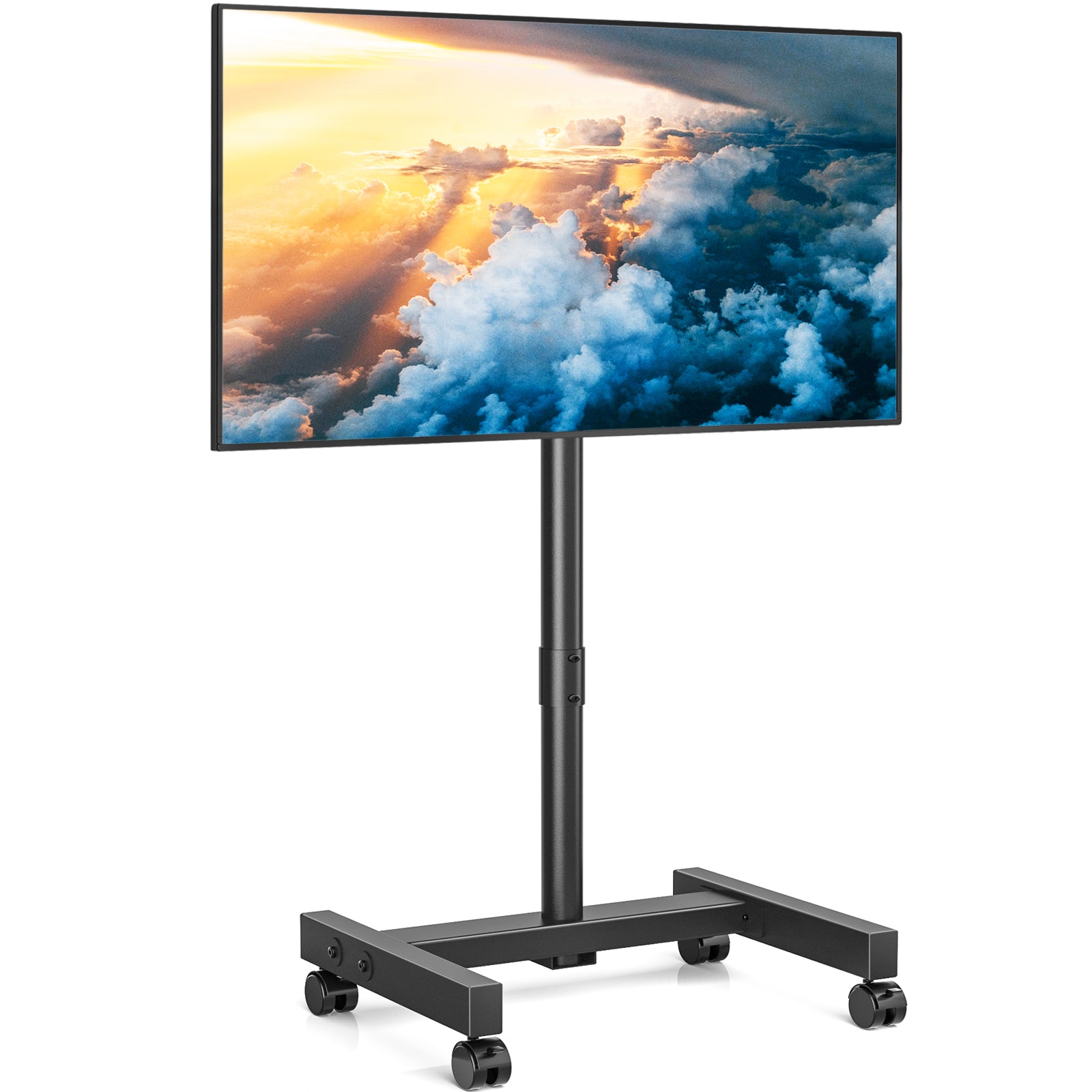 RTVR Rolling TV Stand with Wheels for 13 to 50 inch Screens, Mobile TV Mount Floor Stand Tilt Cart