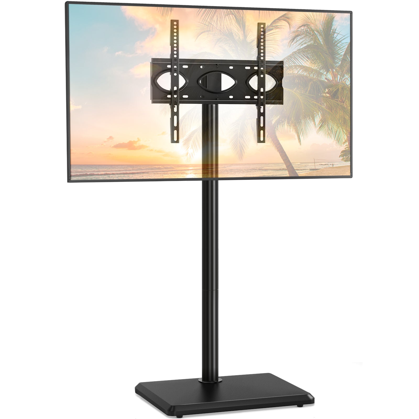TAVR Furniture Universal TV Floor Stand with Mount for 32 to 60 inch Flat Screens, Swivel Adjustable Corner TV Standing for Bedroom Small Space, Black