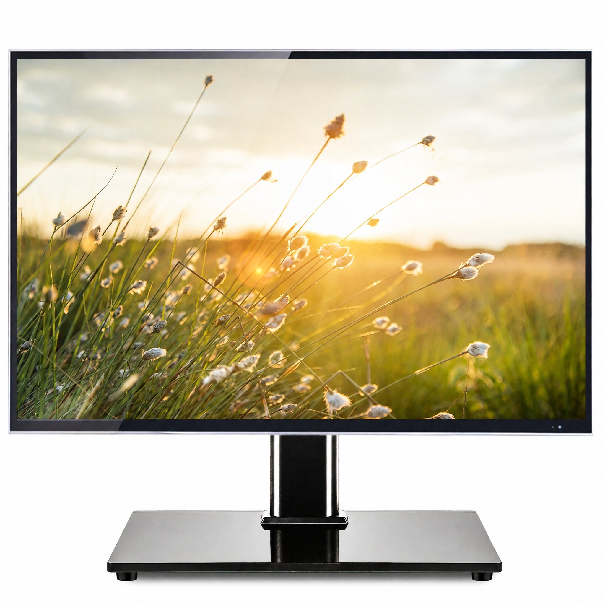 RTVR Tabletop TV Stand Base for 27"-65" TVs with Universal Swivel Mount Modern Black, Height Adjustable