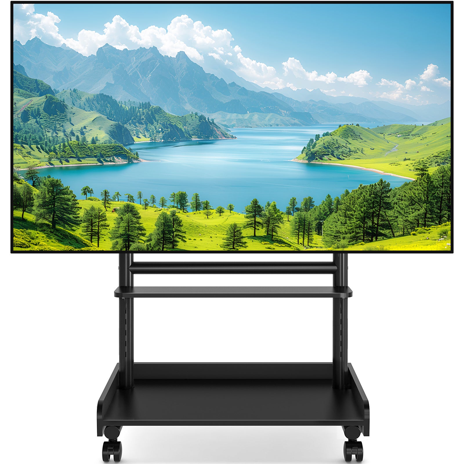Rfiver Heavy Duty Rolling TV Stand with Wheels for Most 40-86 Inch TVs up to 150lbs