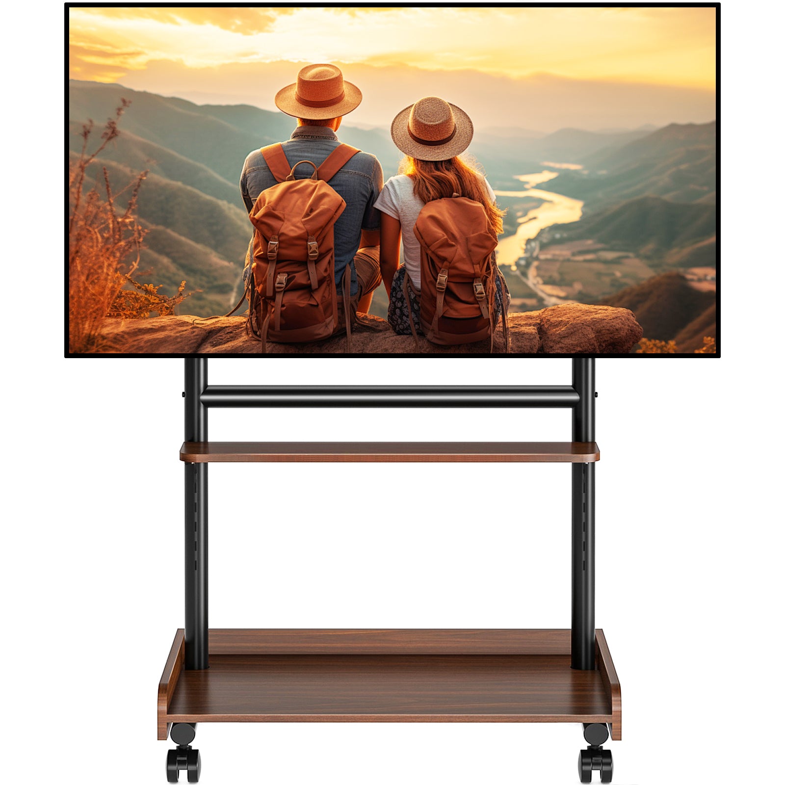 Rfiver Heavy Duty Rolling TV Stand with Wheels for Most 40-86 Inch TVs up to 150lbs