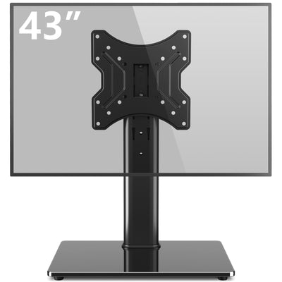 Rfiver Swivel Tabletop TV Stand with Glass Base for 23"-43" TVs