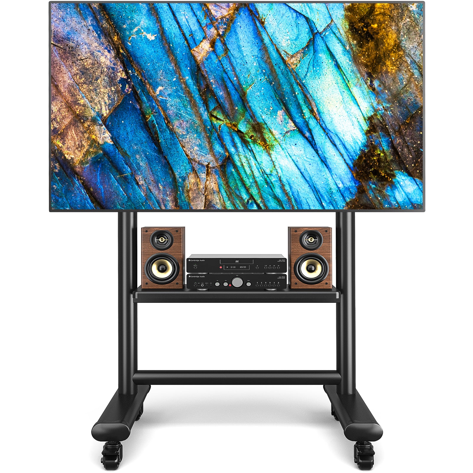 Rfiver Heavy Duty Mobile TV Stand for 50-92 Inch Large TVs up to 200lbs