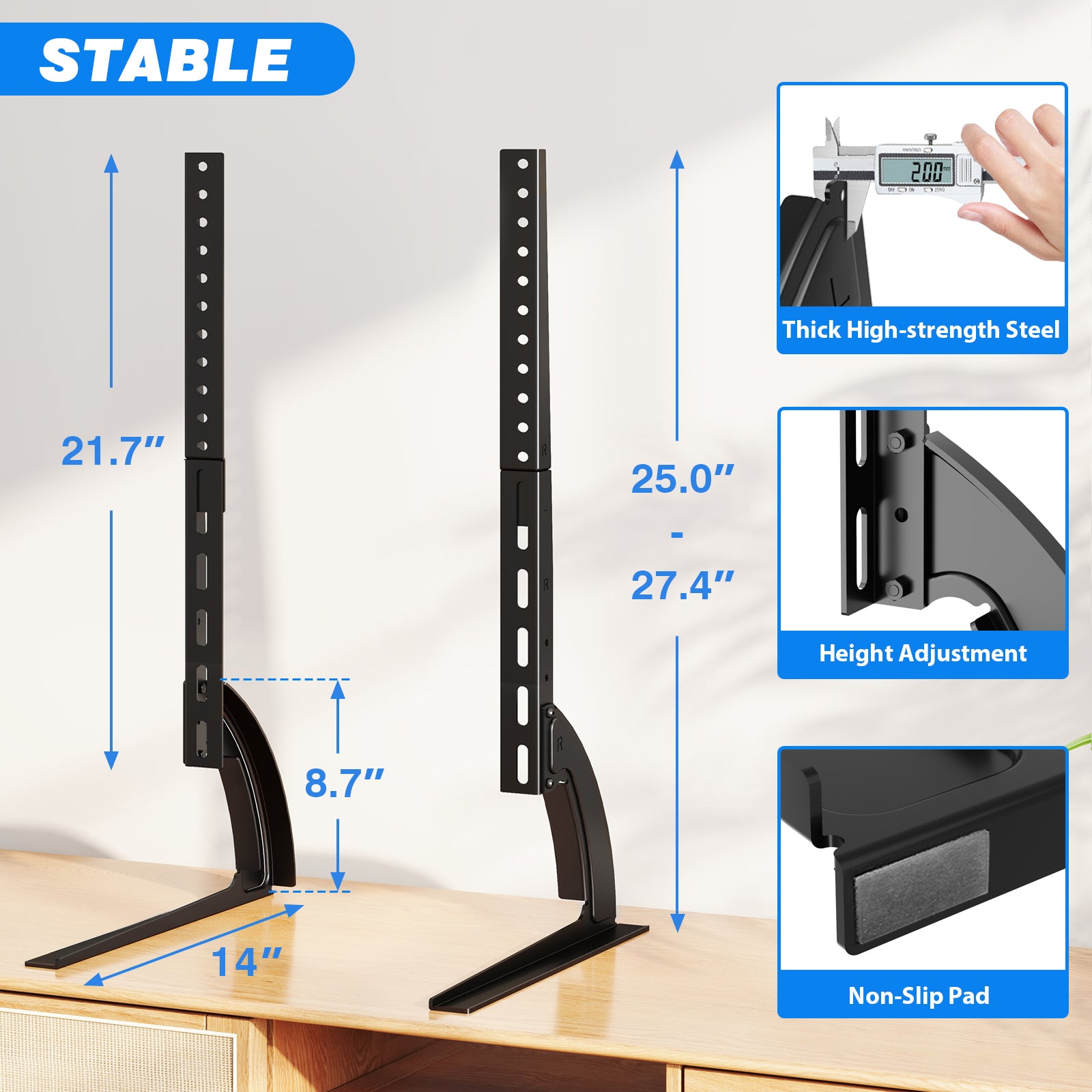 Rfiver Universal Tabletop TV Stand Brackets for 22"-65" TVs