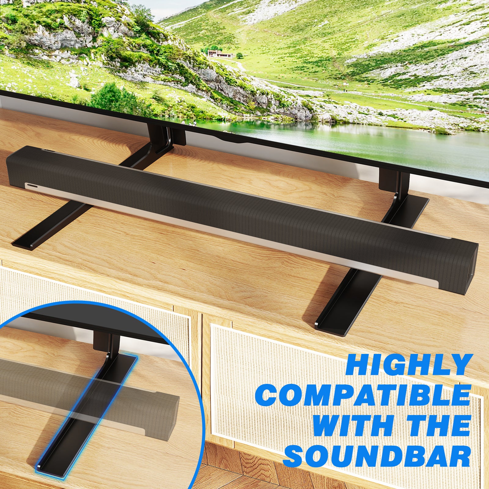 Rfiver Universal Tabletop TV Stand Brackets for 22"-65" TVs