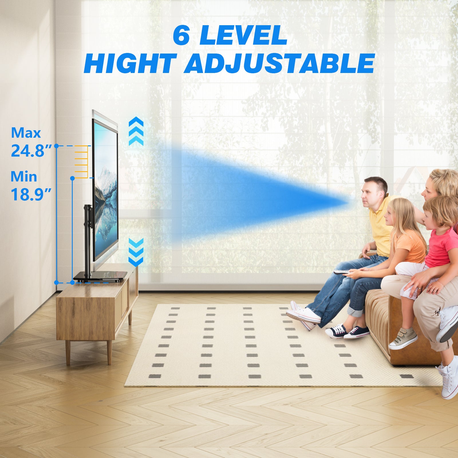 Rfiver Swivel Tabletop TV Stand with Glass Base for 27
