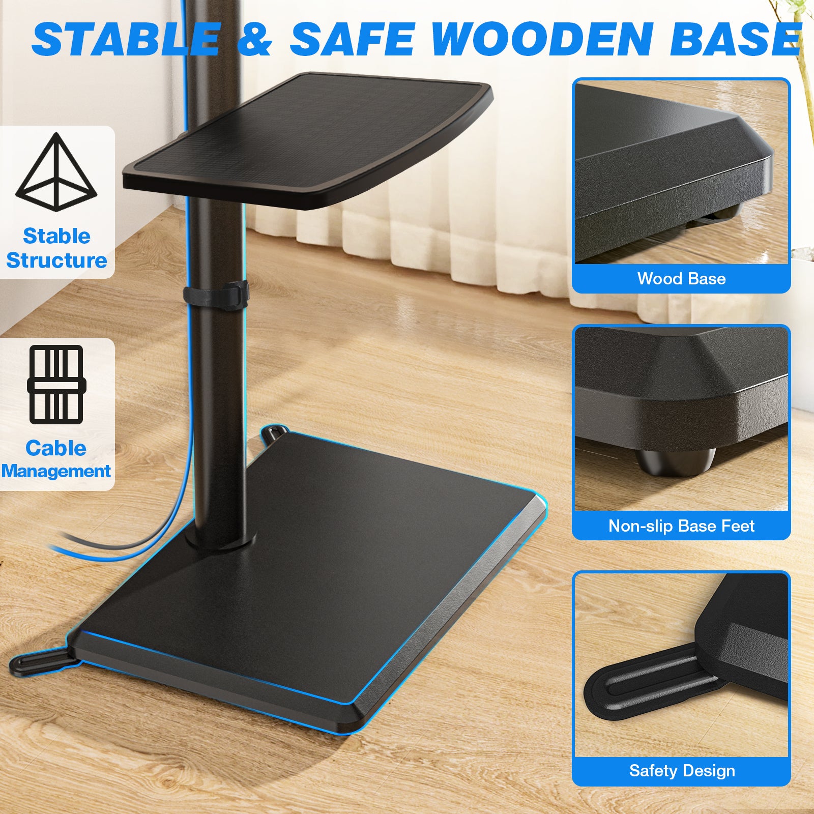 Rfiver Swivel Floor TV Stand with Mount for 32-60 Inch TVs