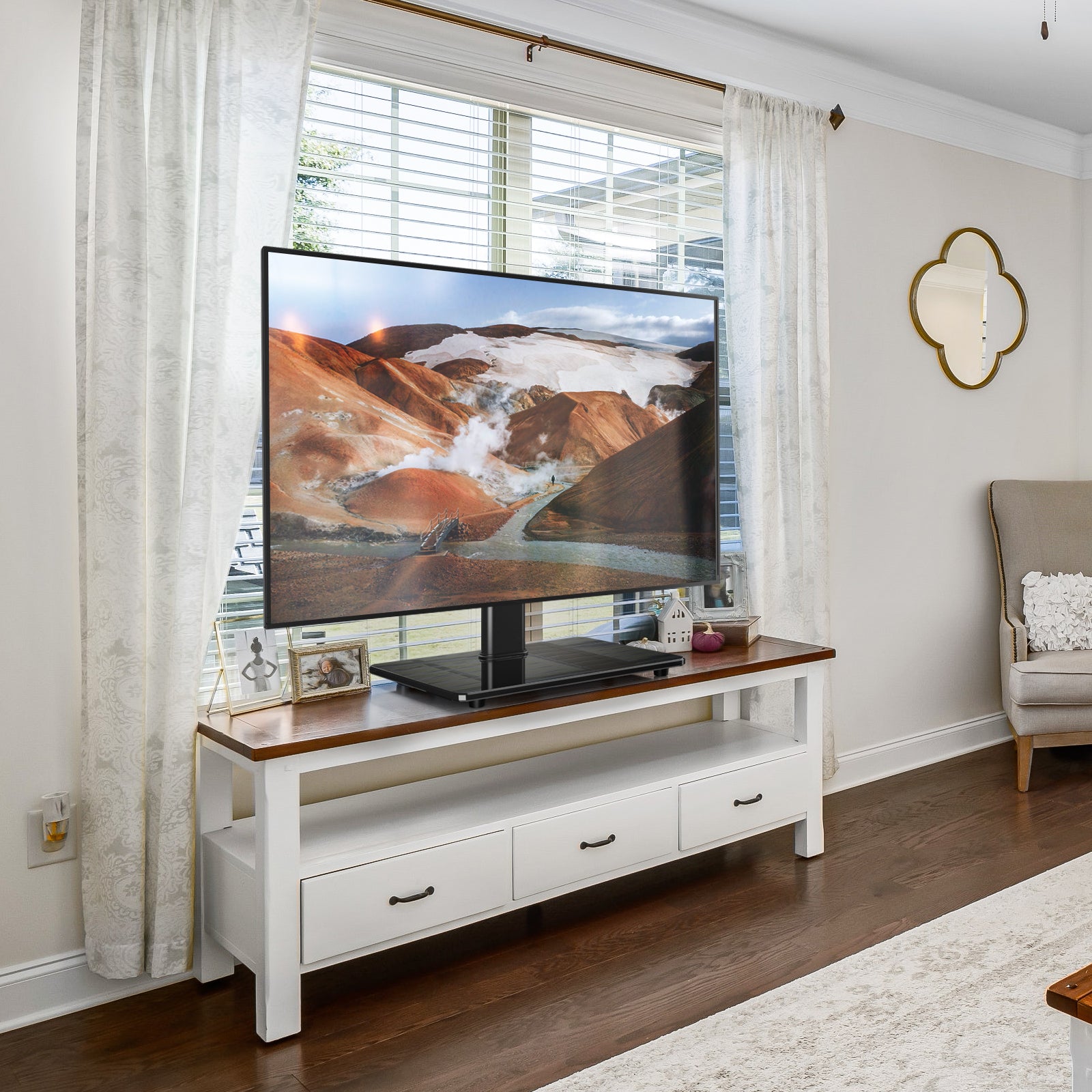 RTVR Tabletop TV Stand Base for 27