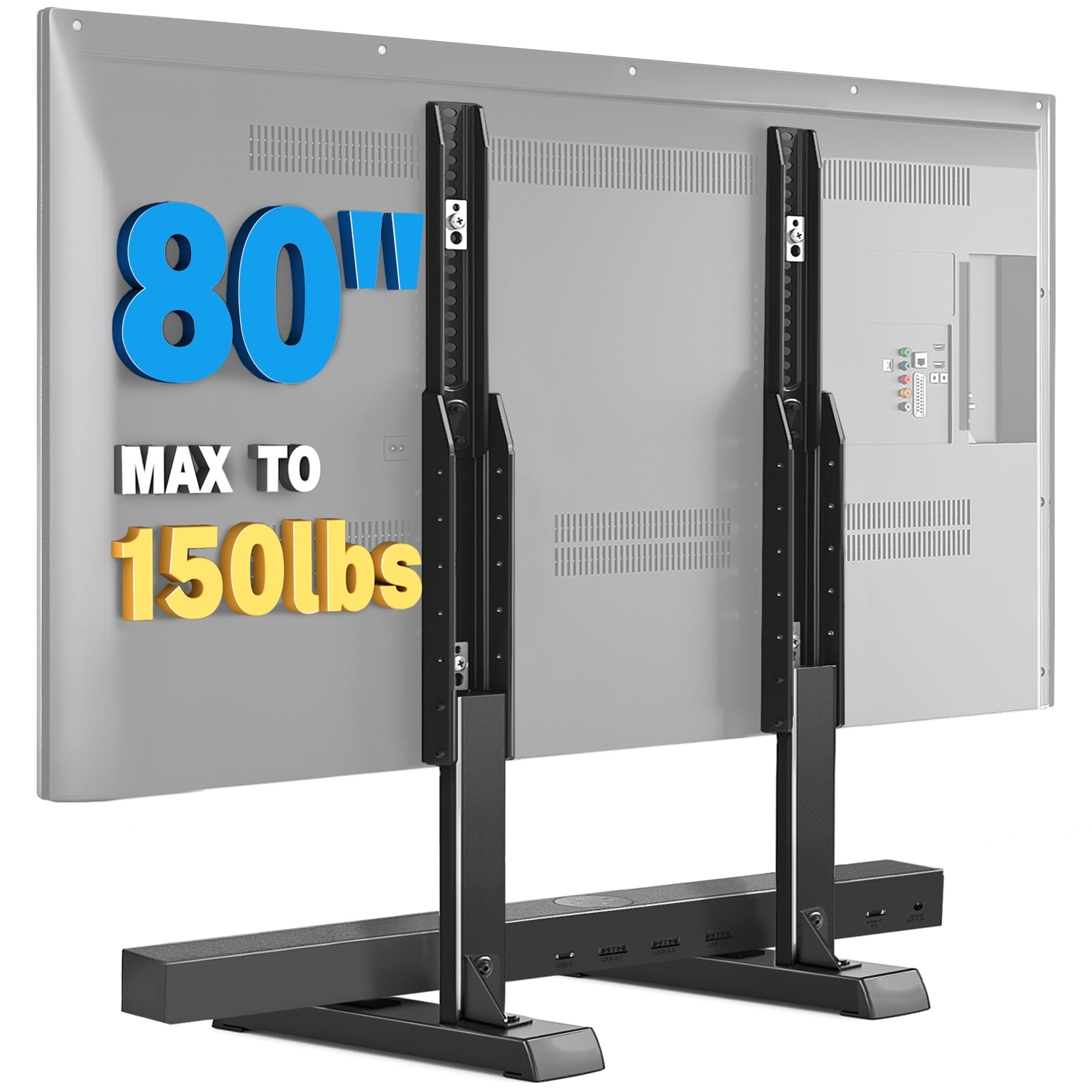 TAVR Furniture Table Top Universal TV Stand for 24-80 inch LCD LED TVs, Height Adjustable Mount Stand up to 150lbs