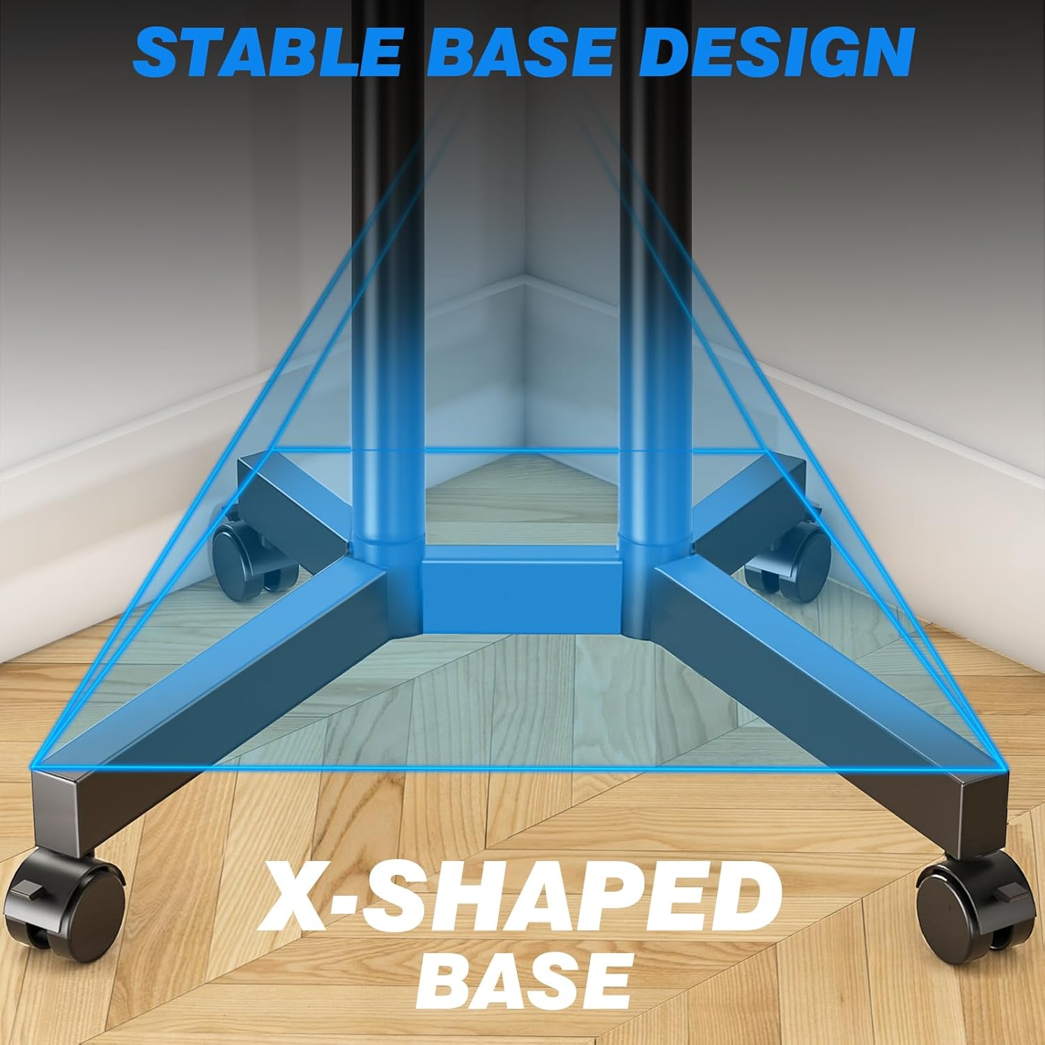 Rfiver Rolling TV Stand with Laptop Shelf for 32-75 Inch TVs