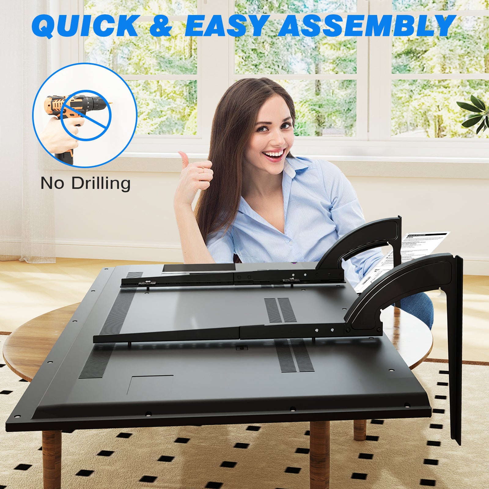 Rfiver Universal Tabletop TV Stand Brackets for 22"-65" TVs