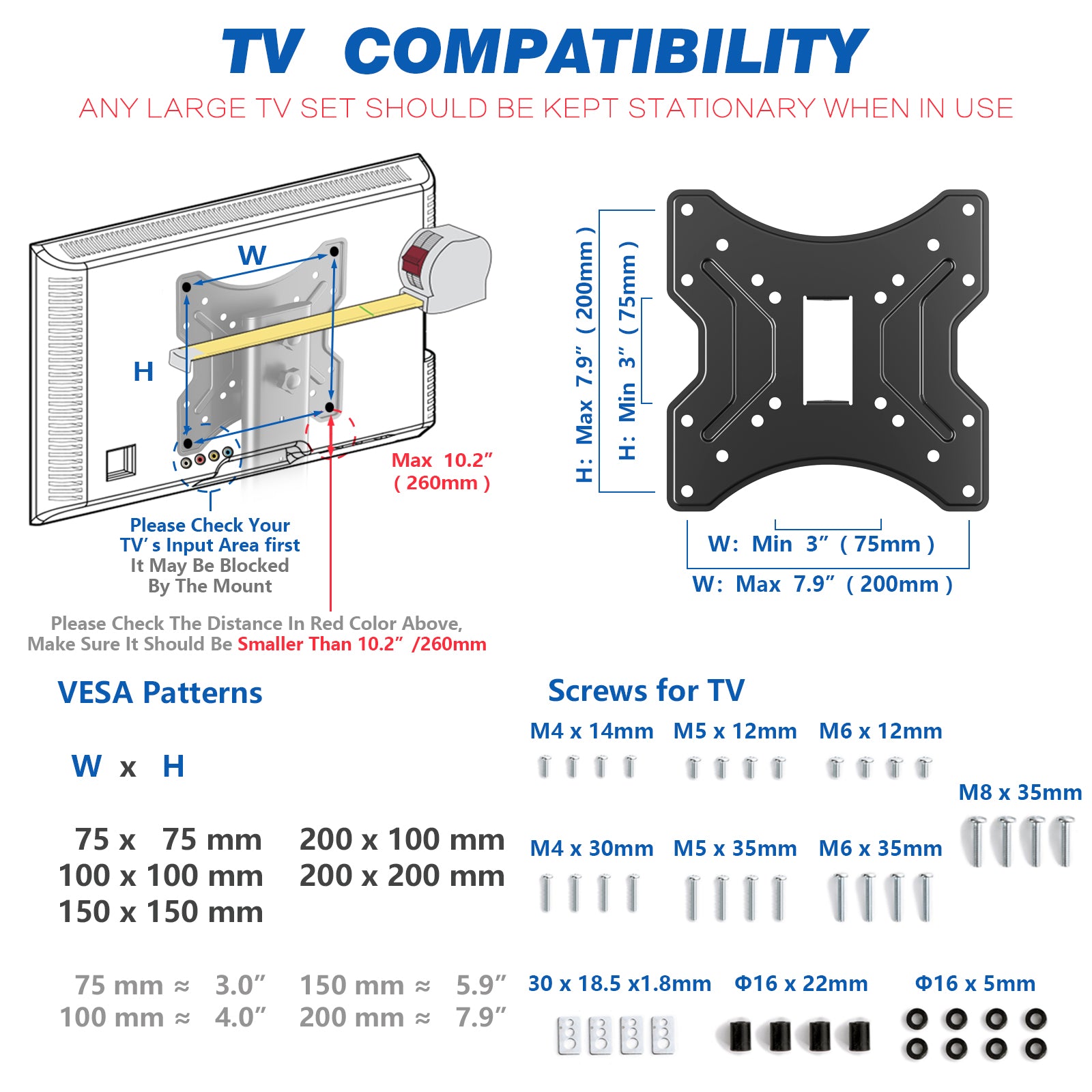 Rfiver Swivel Tabletop TV Stand with Glass Base for 23