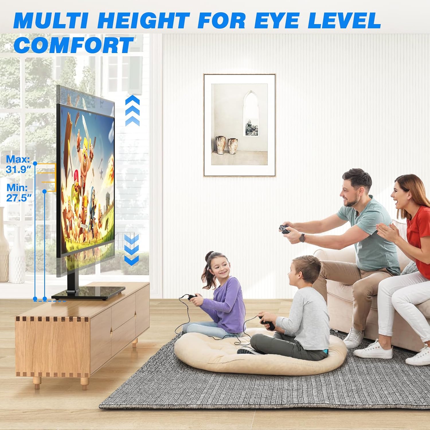 Rfiver Universal Swivel Table Top TV Stand for 32-70 Inch TVs