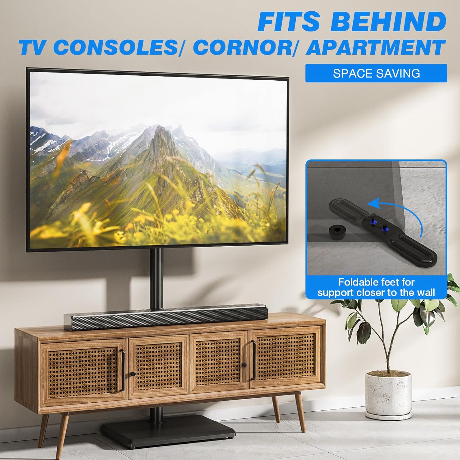 Rfiver Swivel Floor TV Stand with Mount for 32-60 inch TVs