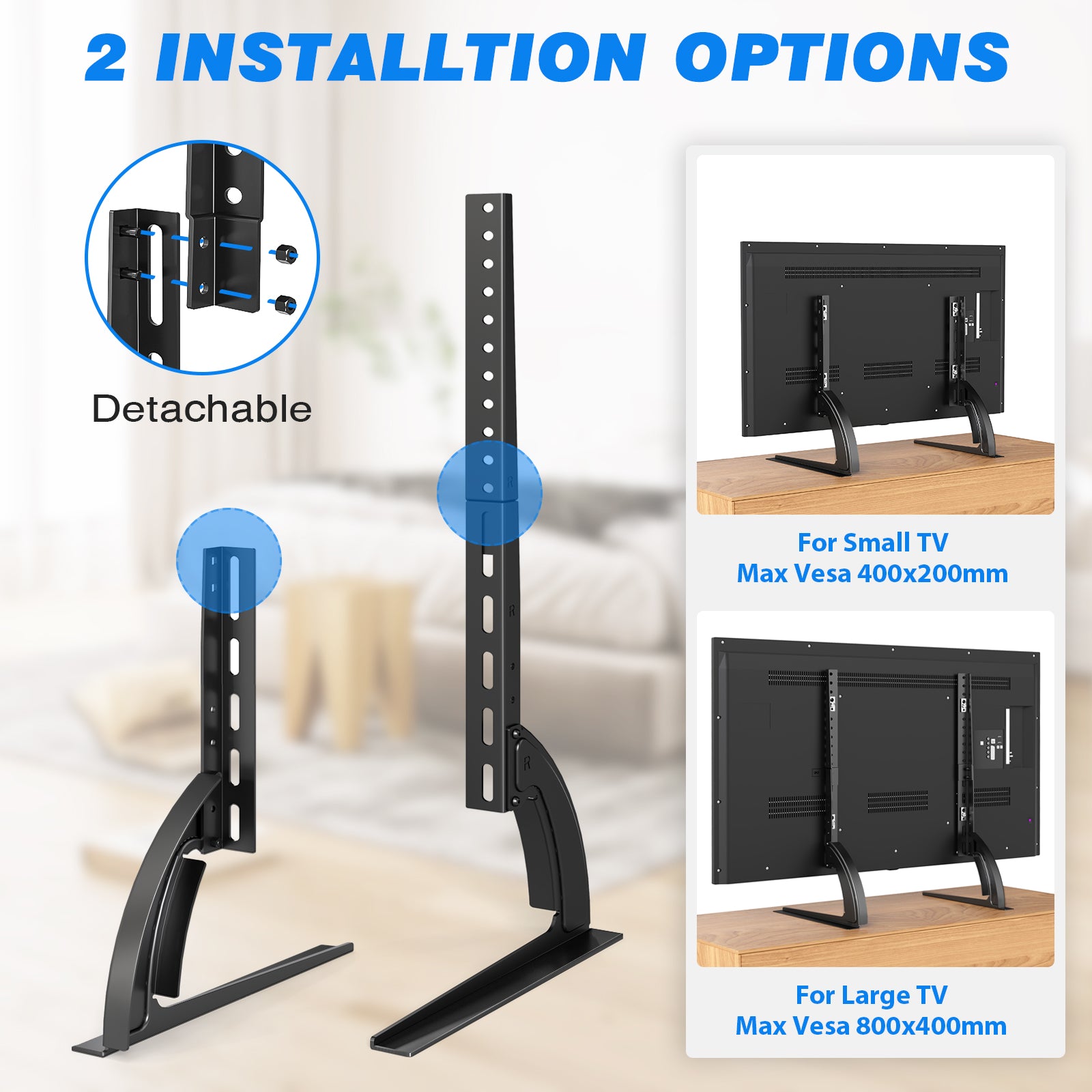 Rfiver Universal Tabletop TV Stand Brackets for 22