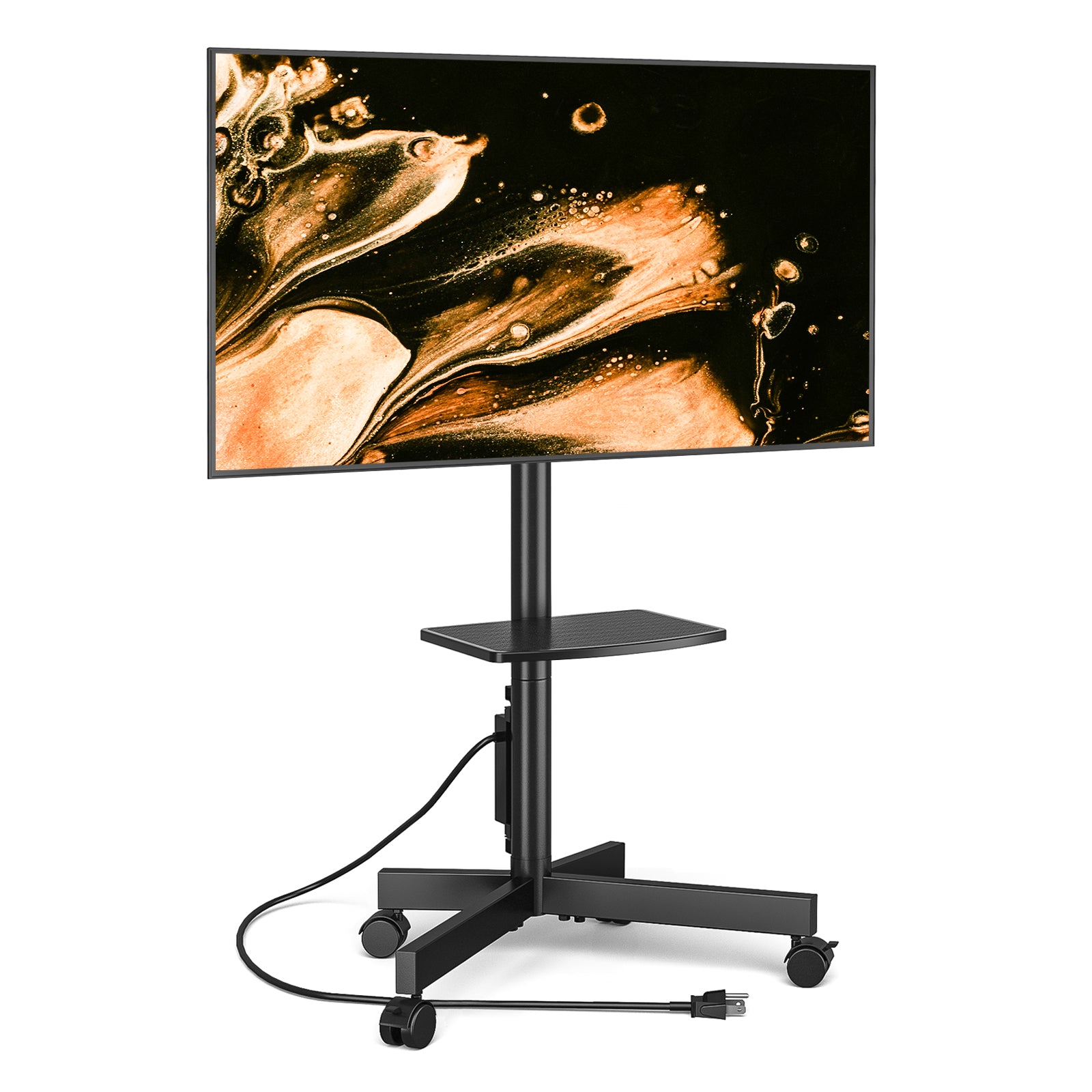 Rfiver Mobile TV Cart for 23-60 Inch Rolling TV Stand with Power Outlet