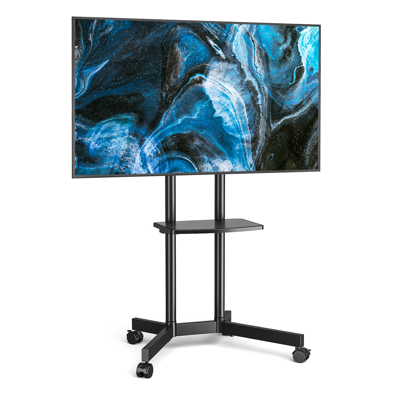 Rfiver Rolling TV Stand with Laptop Shelf for 32-75 Inch TVs