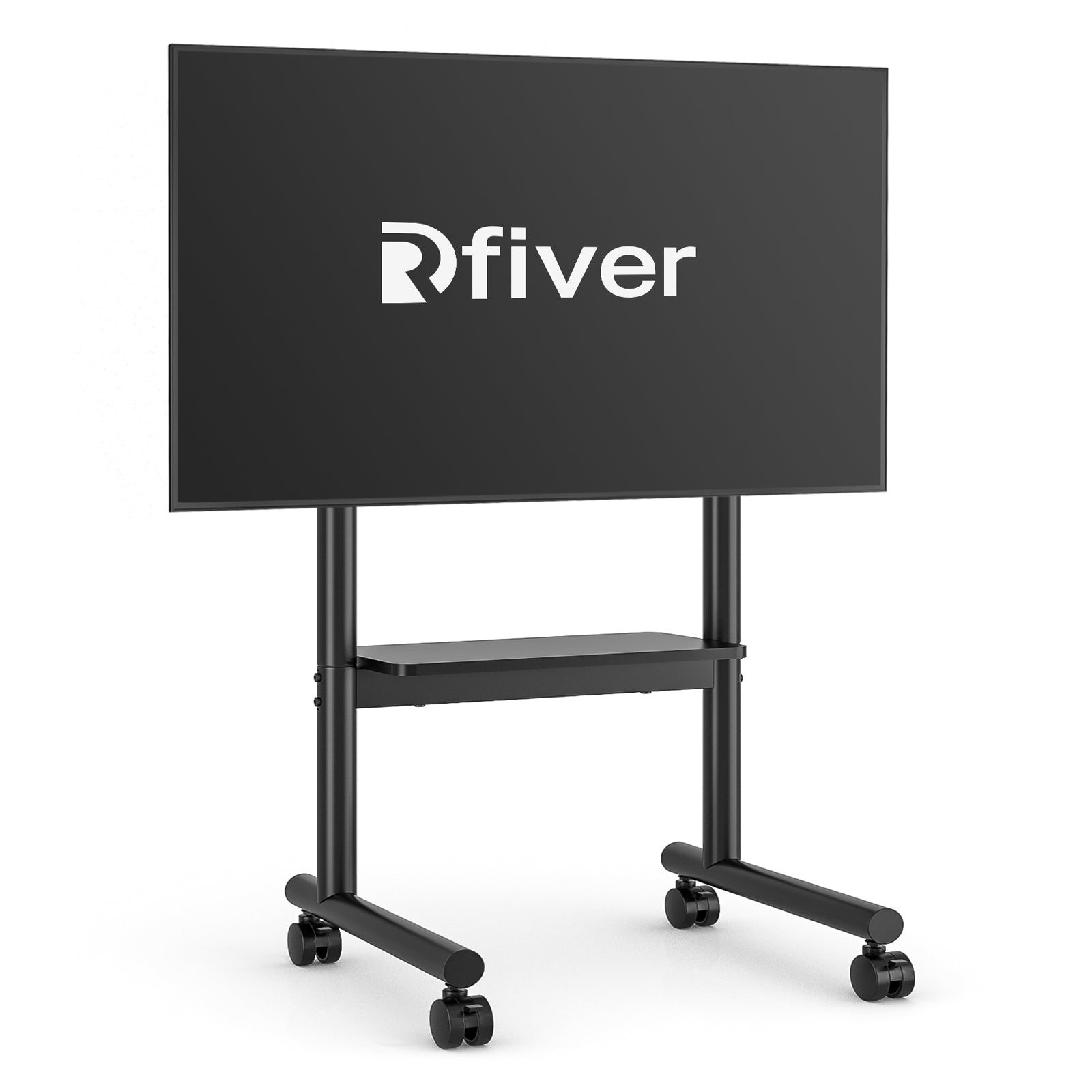 Rfiver Rolling TV Stand for 40-75 inch TVs, Portable TV Stand on Wheels up to 110 lbs, Height Adjustable Mobile TV Cart for Office, Living Room, Max VESA 400x400mm