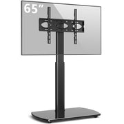 Rfiver Swivel Floor TV Stand with Glass Base for 32"-65" TVs
