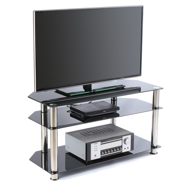 Rfiver 3-Tier Glass Corner TV Stand for 26"-46" TVs