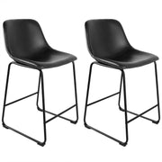 Rfiver PU Leather Counter Stools with Back and Footrest, Set of 2