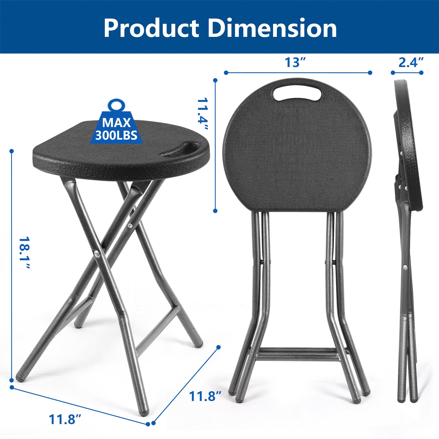 Rfiver Lightweight Portable Folding Stool, Set of 2