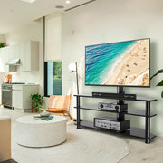 Rfiver 3-Tier Corner Floor TV Stand with Swivel Mount for 32"-70" TVs