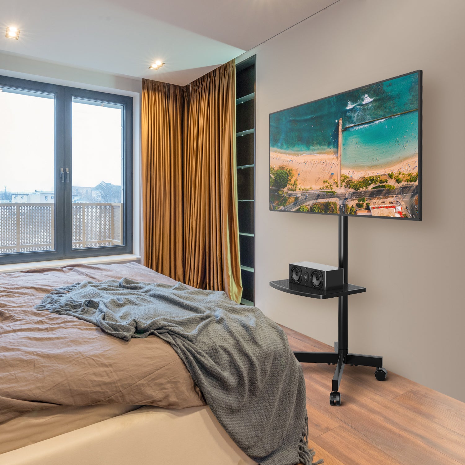 Rfiver Mobile TV Cart for 23-65 Inch TVs up to 88 lbs, Max VESA 400x400mm