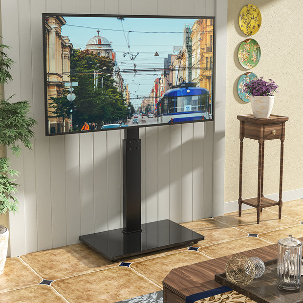 RFIVER Meuble TV avec Support Pivotant Hauteur Réglable pour TVs et Ecrans  LCD LED de 32 à 70 Pouces 3 Étagères TW1002 - Déco Royale