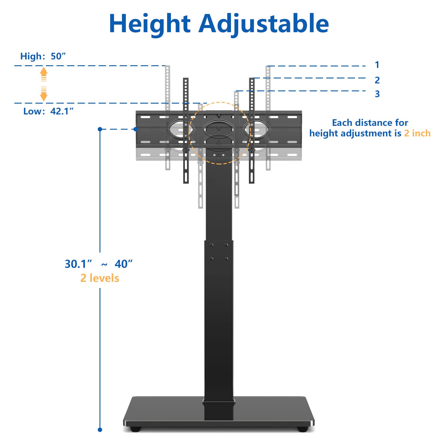 Rfiver Swivel Floor TV Stand with Glass Base for 32