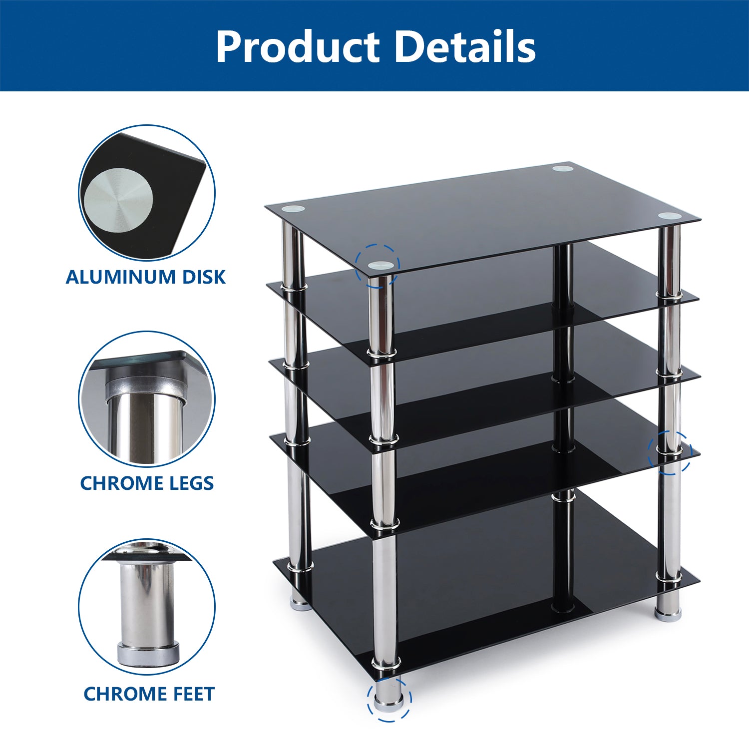 Rfiver 5-Tier Audio Video Component Stand