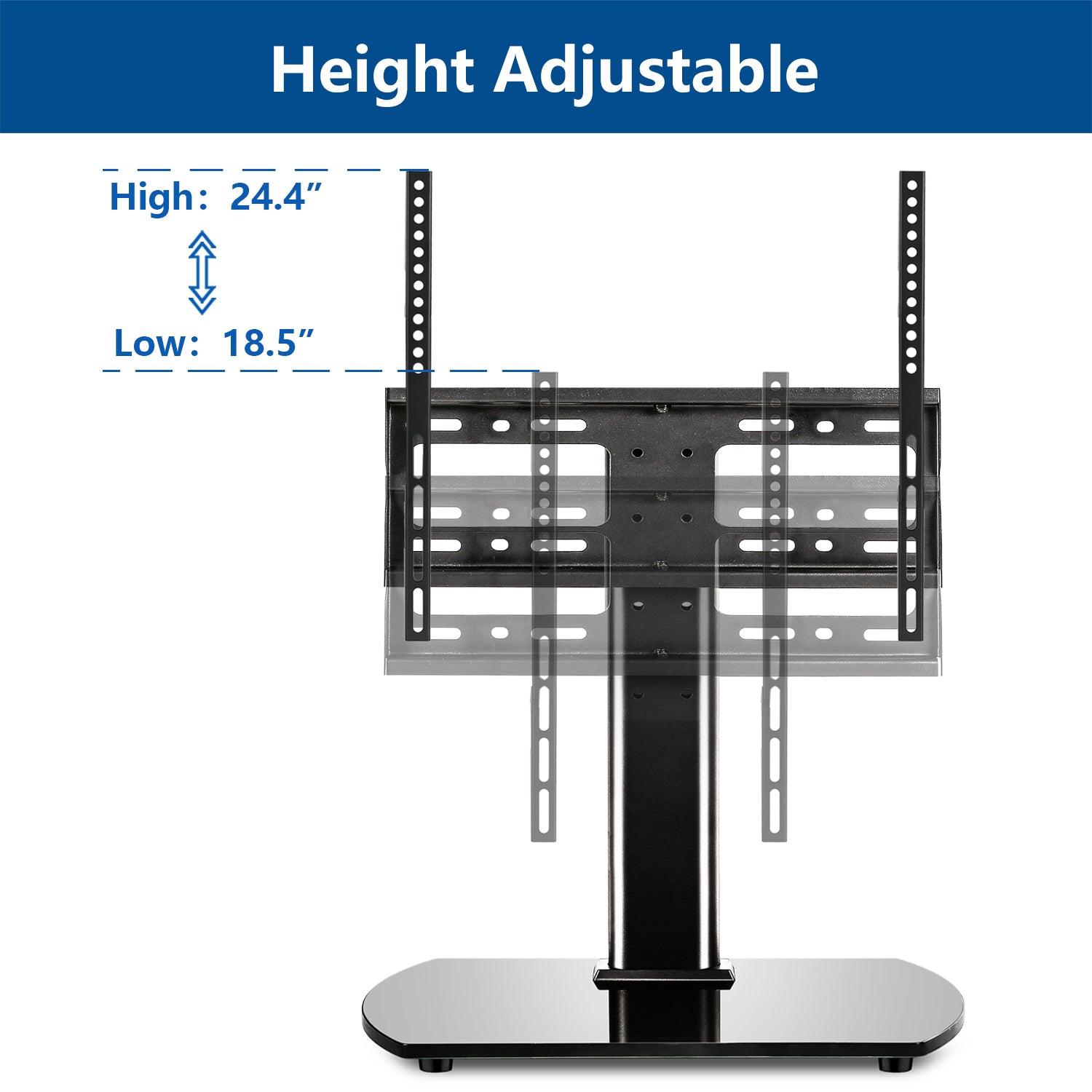 Rfiver Swivel Tabletop TV Stand with Glass Base for 27