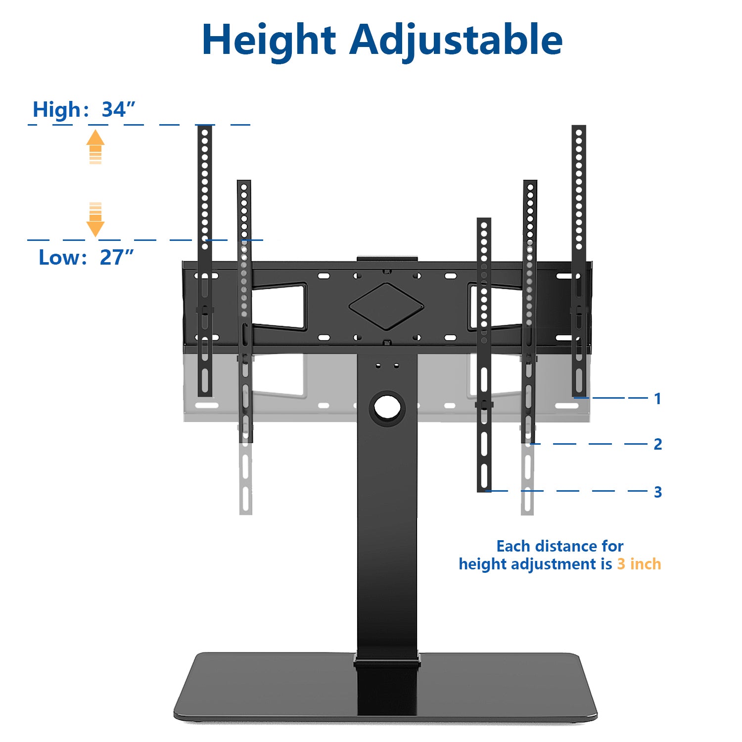 Rfiver Swivel Tabletop TV Stand with Glass Base for 40