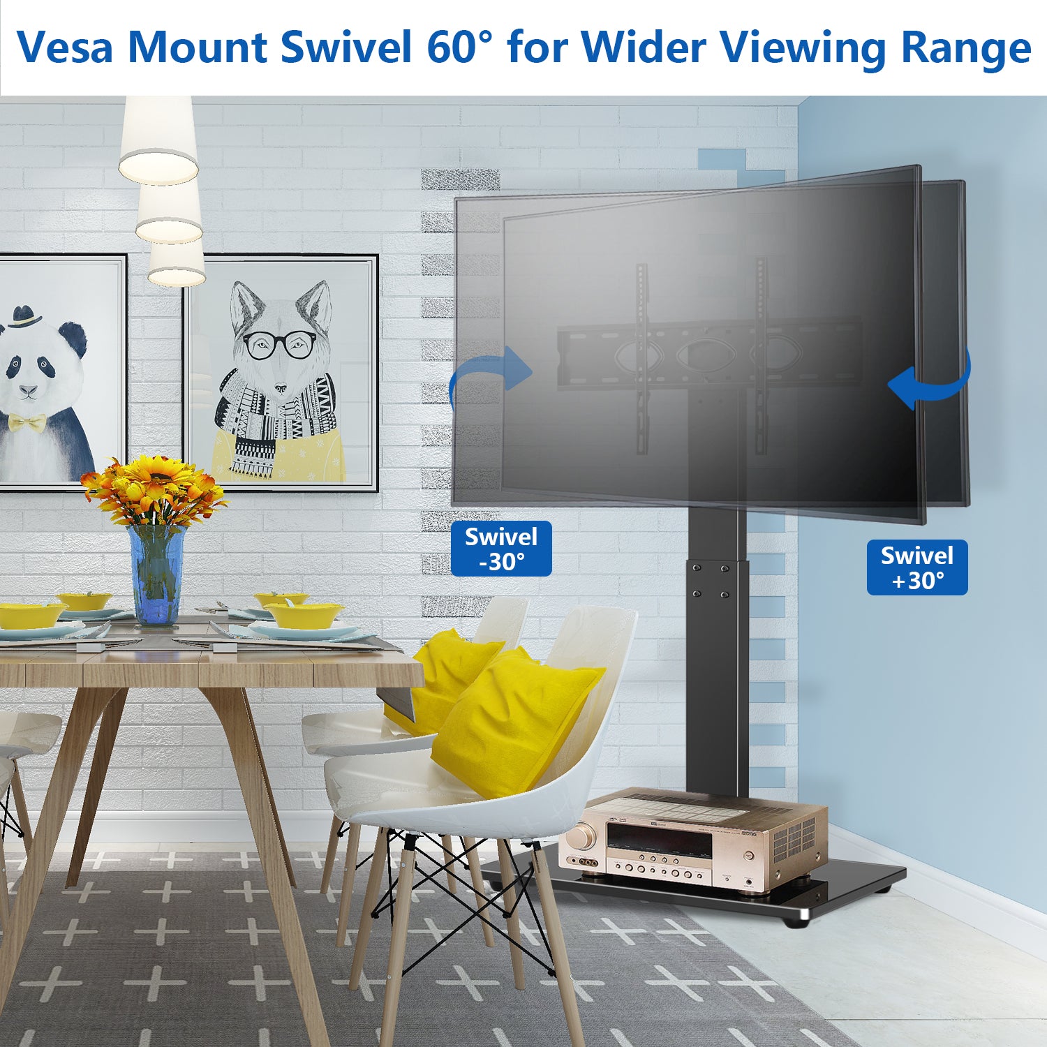 Wall mount swivel store tv stand