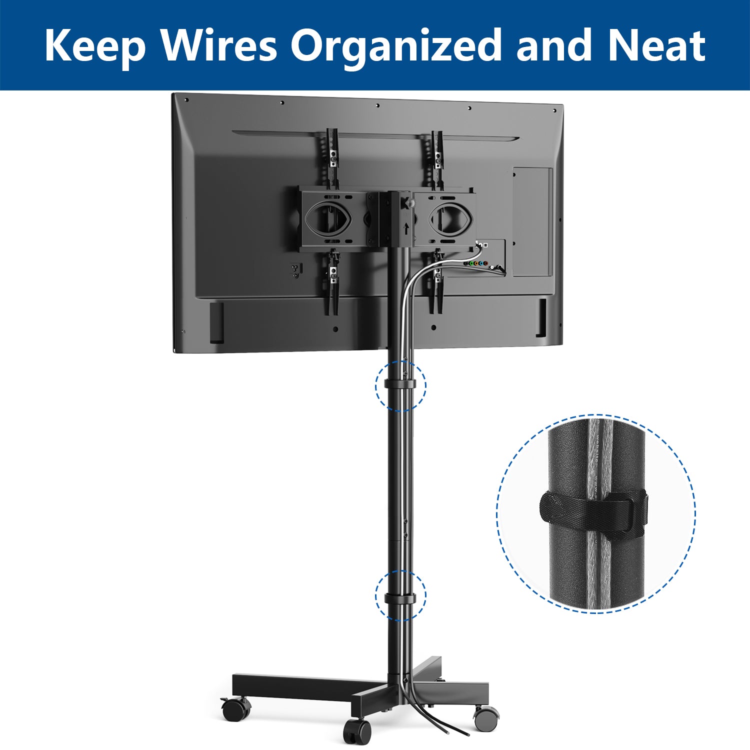 Rfiver Rolling TV Stand with Tilt Mount for 23"-60" TVs