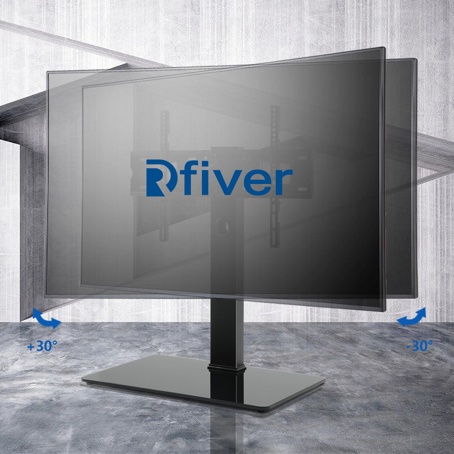 Rfiver Swivel Tabletop TV Stand with Glass Base for 40