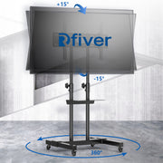Rfiver 1-Shelf Mobile TV Cart with Tilt Mount for 40"-83" TVs