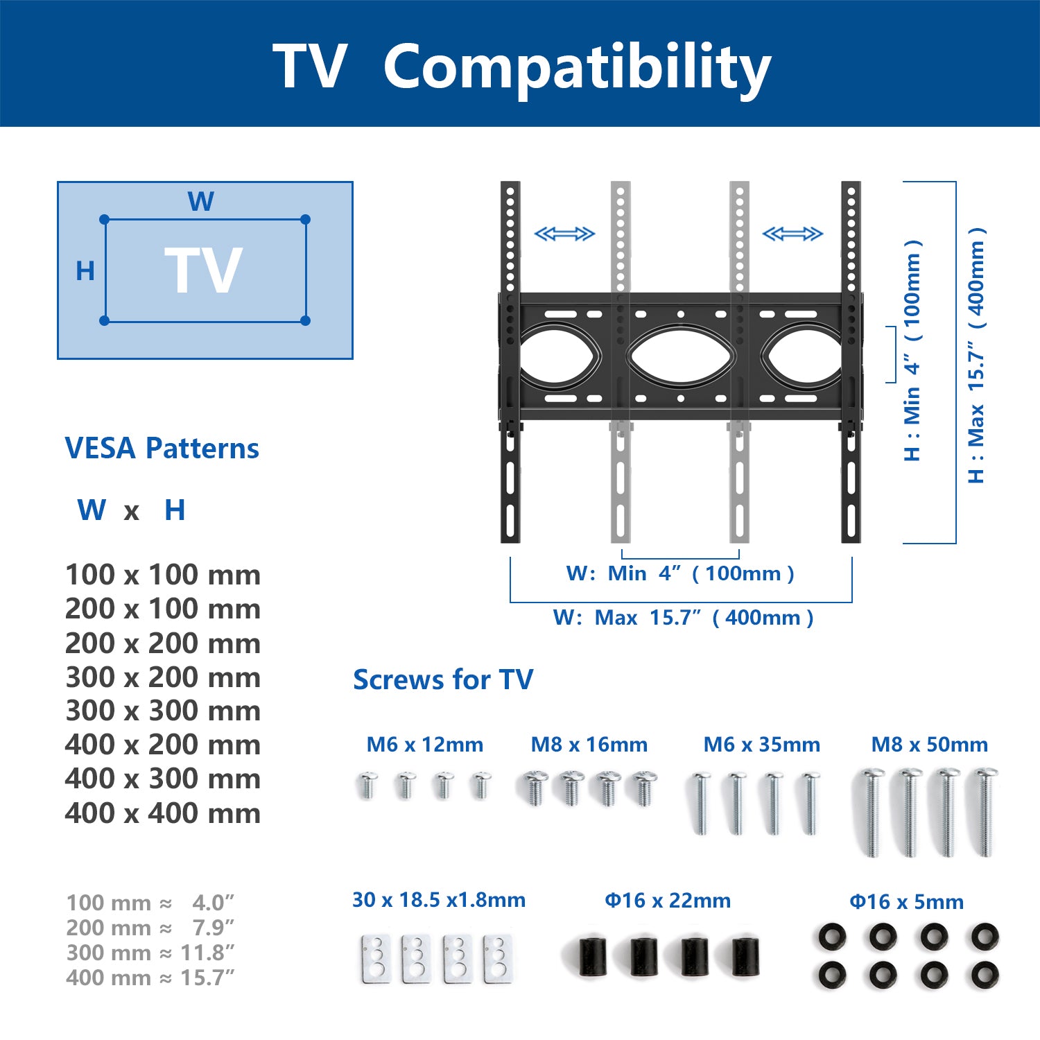 Rfiver Rolling TV Stand with Tilt Mount for 23