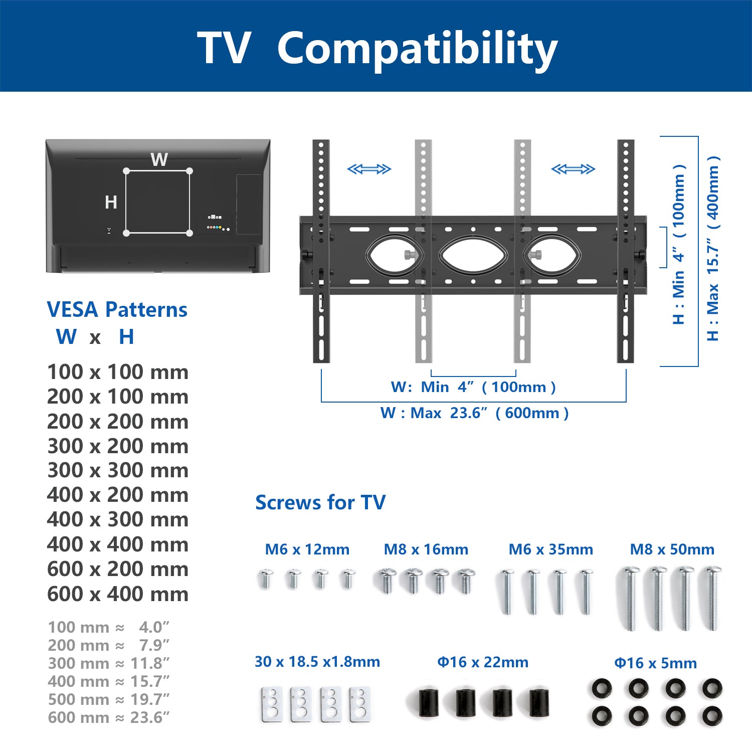 Rfiver 1-Shelf Mobile TV Cart with Tilt Mount for 40