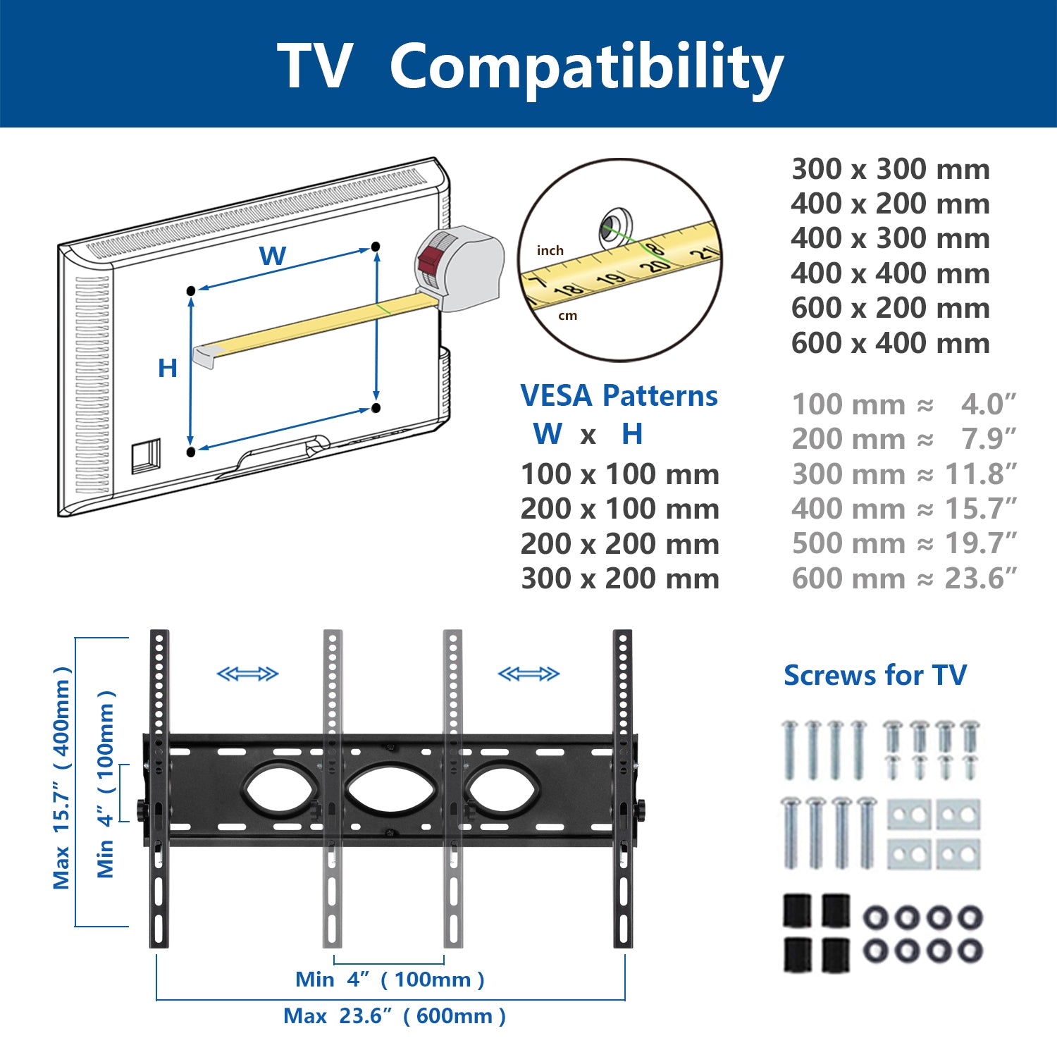 Rfiver Tripod TV Stand with Swivel/Tilt Mount for 32"-70" TVs
