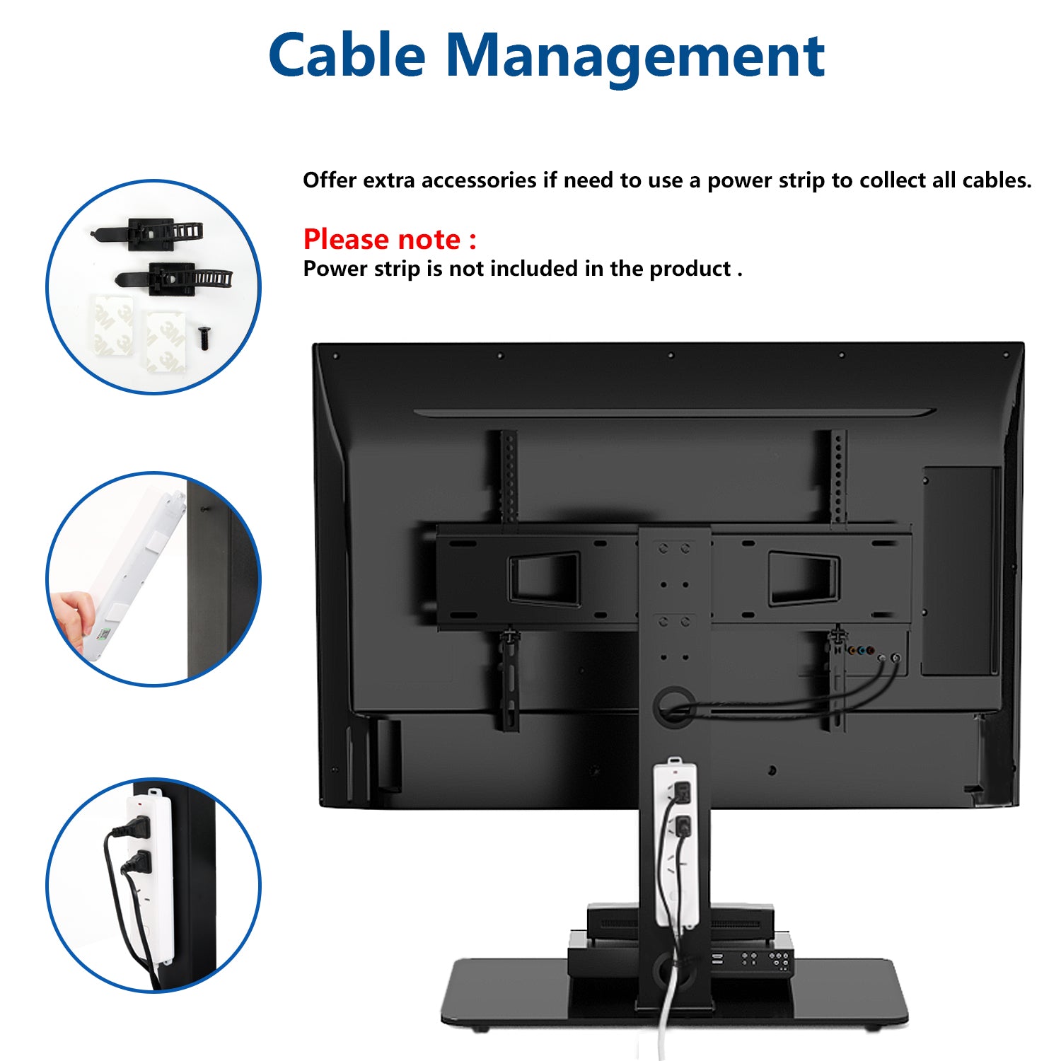 Rfiver Swivel Tabletop TV Stand with Glass Base for 40